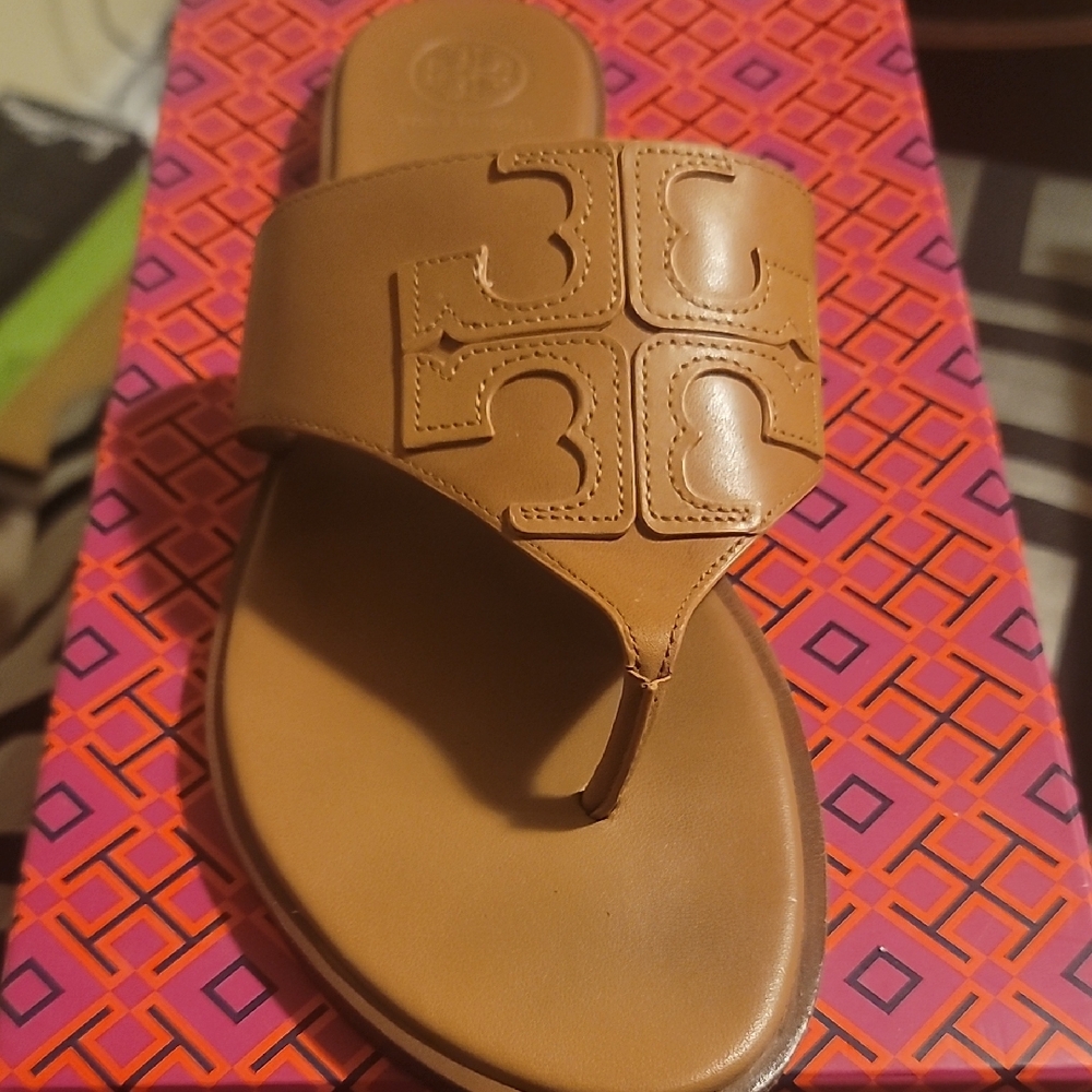 Tory Burch Brown Slide Sandals